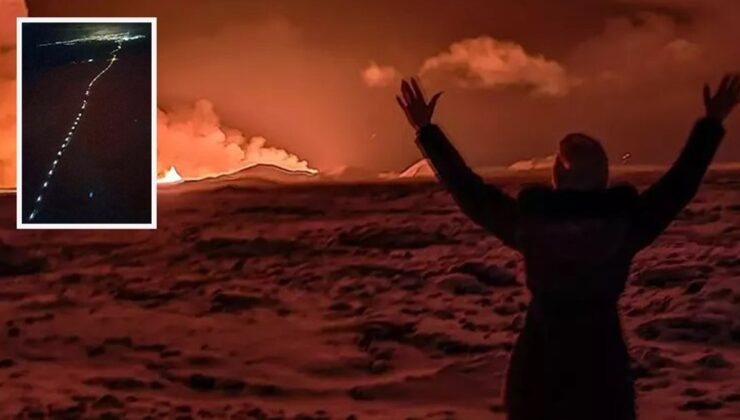 İzlanda’da yanardağ patlaması! Lavlardan kaçmak yerine yanına kadar gittiler