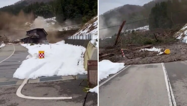 Zelzelenin 64 can aldığı Japonya’da bir felaket daha! Heyelan bölgedeki konutların bir birçoklarını yuttu