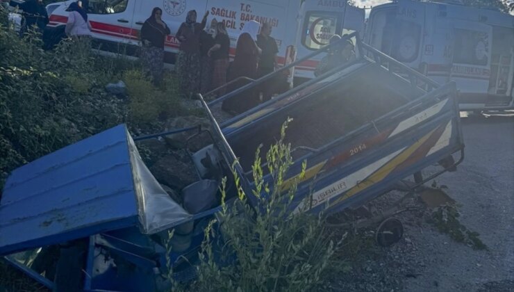 Tarım aracının devrilmesi sonucu 1 kişi öldü, 1 kişi yaralandı