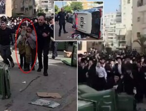 İsrail üzücü karıştı! 2 bayan polisi kalabalık Haredi kümenin elinden sıkıntı aldılar
