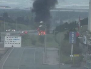 TEM Otoyolu’nda Çeşit Otobüsünde Yangın Çıktı